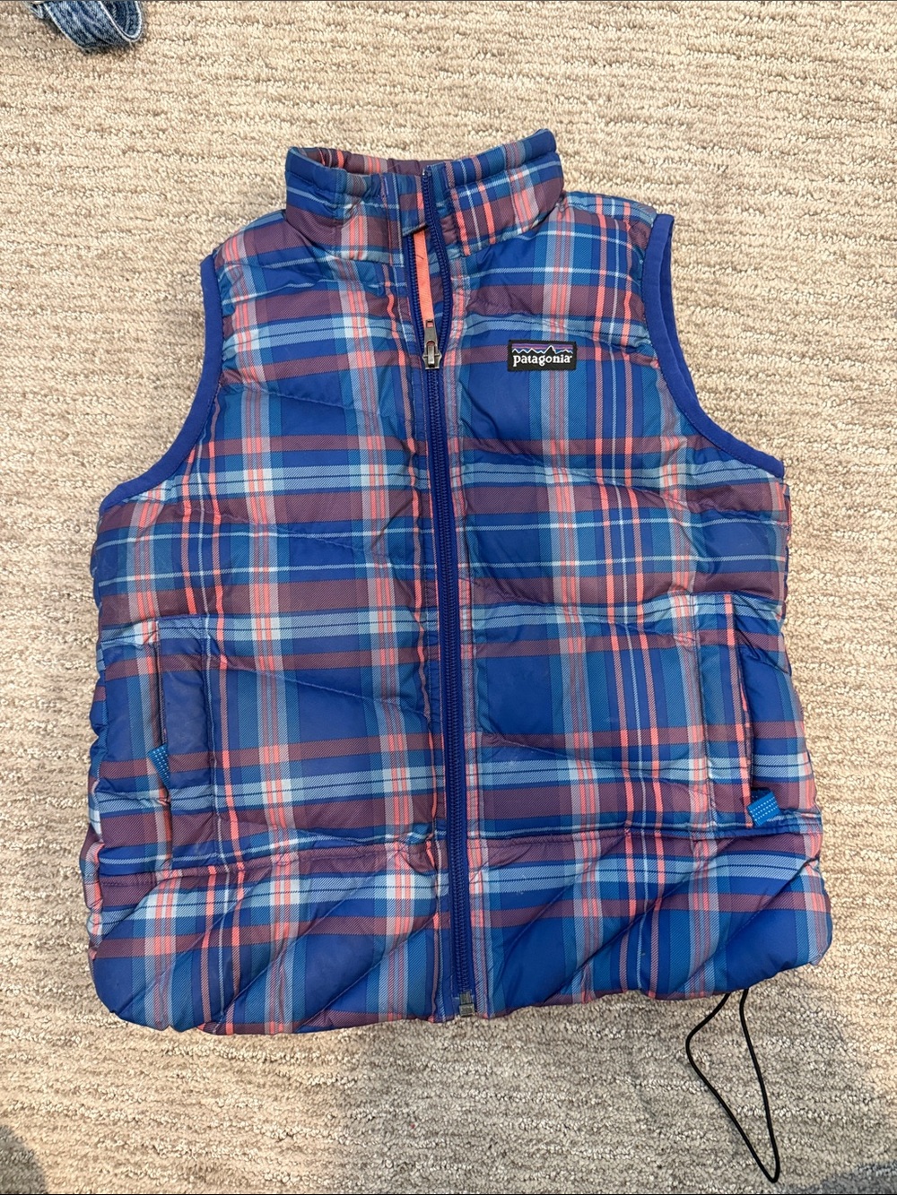 Patagonia Girls Jacket Blue with Purple and Orange Accents XS